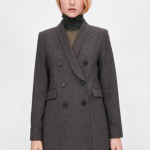 Check blazer with contrast buttons